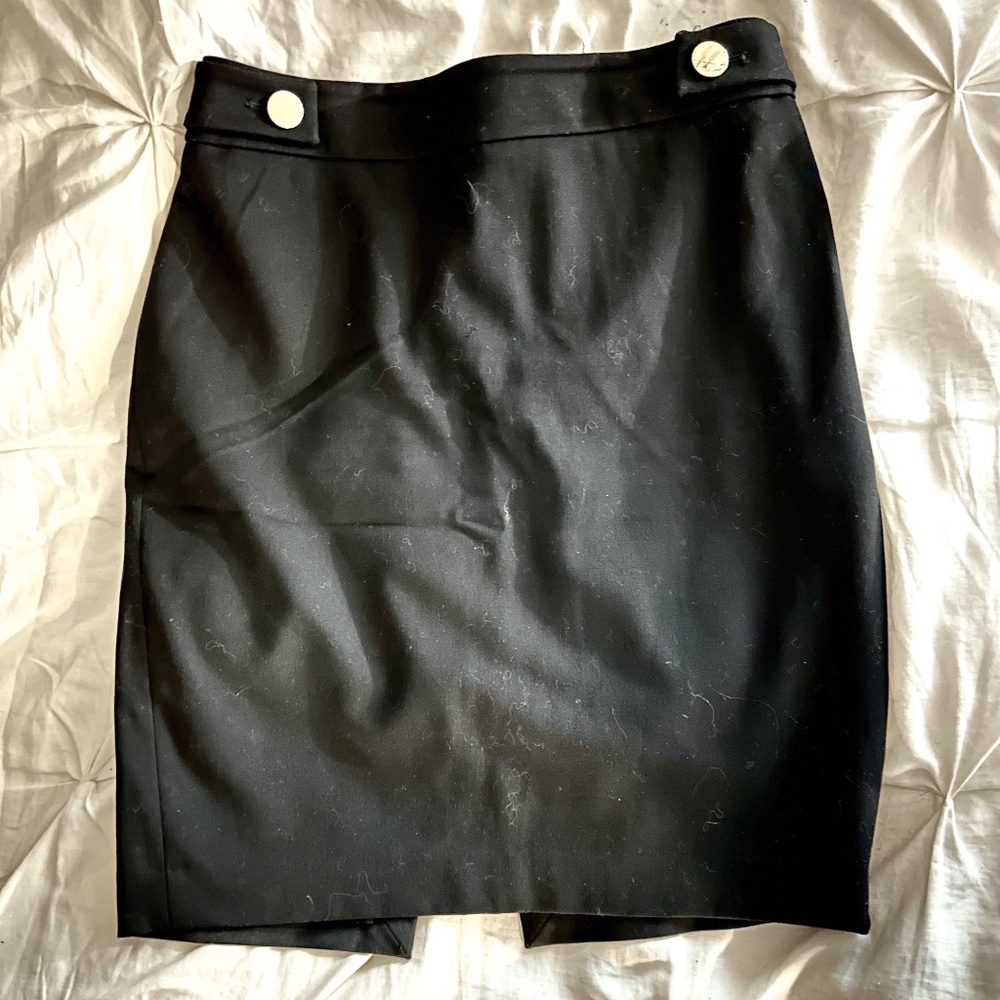High Waist, Black Pencil Skirt | Black | Size 8
